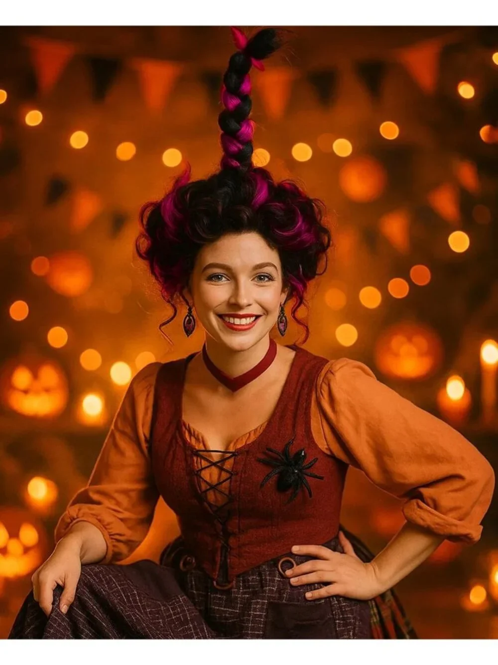 Women's Purple Cosplay Convenient Set Include Adjustable Wig Cap Headpiece